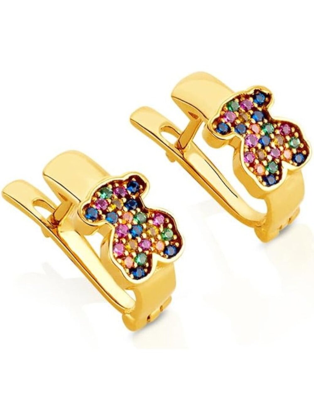 1pair Tous Earrings Famous Celeb Style Light Blue Sky Blue Sterling Silver